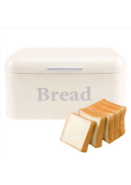 Vintage Ekmek Kutusu Dolap Demir Atıştırmalık Kutu Masaüstü Sonlandırma Toz Geçirmez Depolama Kutusu Depolama Kutusu Kaleci Gıda Mutfak Raf Dekor Beyaz (Yurt Dışından)