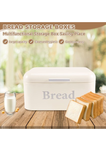 Vintage Ekmek Kutusu Dolap Demir Atıştırmalık Kutu Masaüstü Sonlandırma Toz Geçirmez Depolama Kutusu Depolama Kutusu Kaleci Gıda Mutfak Raf Dekor Beyaz (Yurt Dışından) fırsatları