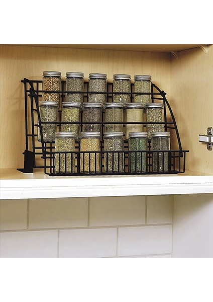 2x Metal 3 Katmanlı Çekme Baharat Rafı - Kolay Erişim Geri Çekilebilir Büyük Kapasiteli Mutfak Depolama Raf Organizatörü A (Yurt Dışından) fırsatları