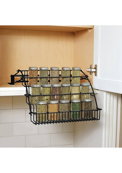 2x Metal 3 Katmanlı Çekme Baharat Rafı - Kolay Erişim Geri Çekilebilir Büyük Kapasiteli Mutfak Depolama Raf Organizatörü A (Yurt Dışından) indirimleri