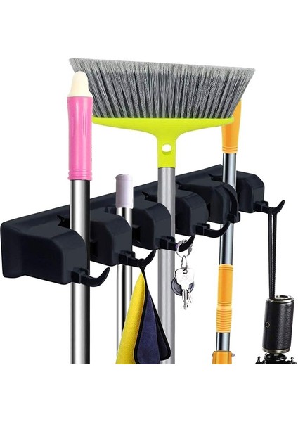Paspas ve Süpürge Sahibi Duvar Montaj Ağır Hizmet Süpürge Sahibi Veya Ev Bahçe Garaj ve Depolama Odası Alet Organizatör Siyah (Yurt Dışından) fiyatları