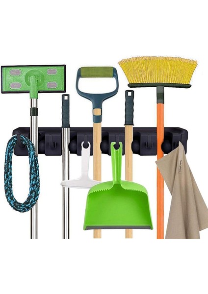 Paspas ve Süpürge Sahibi Duvar Montaj Ağır Hizmet Süpürge Sahibi Veya Ev Bahçe Garaj ve Depolama Odası Alet Organizatör Siyah (Yurt Dışından) modelleri