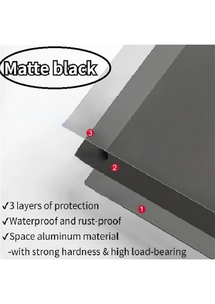 Yüzen Duvar Rafı Siyah Mutfak Banyo Depolama Rafı Aynası Metal Duş Köşe Rafları Organizatör Dolap Ev C (Yurt Dışından) indirimleri