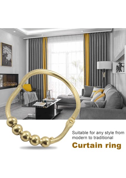 12 Paket Geniş Duş Perdesi Yüzük Kancaları Seti Dekoratif Krom Kaplama Kolay Kayma Silindirleri Duş Çubukları Için Halkalar Altın (Yurt Dışından) indirimleri