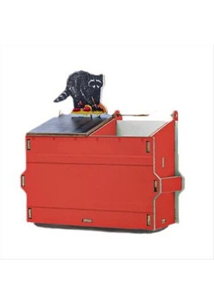 Ahşap Kalem Tutucu Sanat Malzemeleri Organizatör Okul Için Serin Kırtasiye Çok Fonksiyonlu Masa Dekoru Kırmızı (Yurt Dışından)