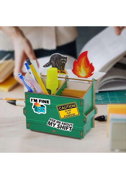 Ahşap Kalem Tutucu Sanat Malzemeleri Organizatör Okul Için Serin Kırtasiye Çok Fonksiyonlu Masa Dekoru Kırmızı (Yurt Dışından) modelleri