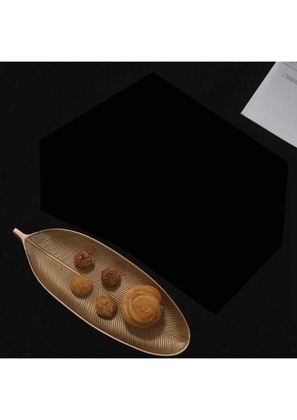 2pcs Iskandinav Dekoratif Tepsisi Altın Yapraklar Şekil Servis Tepsisi Mücevher Palet Meyve Atıştırmalık Çanağı (Küçük ve Büyük) (Yurt Dışından) fırsatları