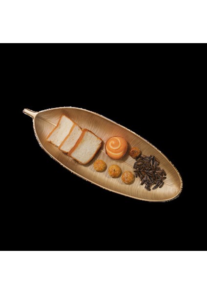 2pcs Iskandinav Dekoratif Tepsisi Altın Yapraklar Şekil Servis Tepsisi Mücevher Palet Meyve Atıştırmalık Çanağı (Küçük ve Büyük) (Yurt Dışından) indirimleri