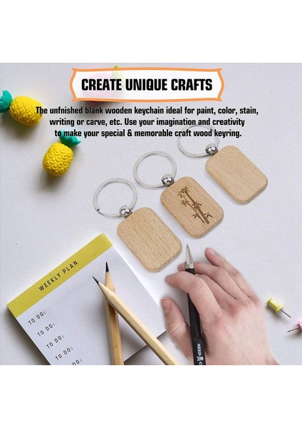180PCS Boş Yuvarlak Dikdörtgen Ahşap Anahtarlık Diy Ahşap Anahtarlık Anahtar Etiketi Kazınabilir Dıy Si (Yurt Dışından) modelleri