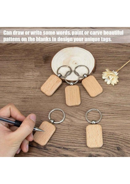 180PCS Boş Yuvarlak Dikdörtgen Ahşap Anahtarlık Diy Ahşap Anahtarlık Anahtar Etiketi Kazınabilir Dıy Si (Yurt Dışından) fırsatları