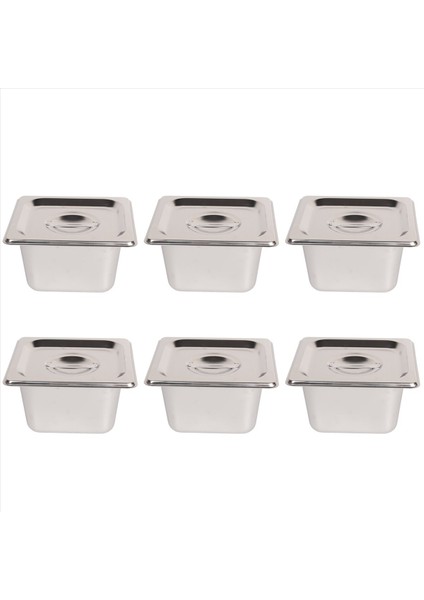 6 Paket Anti-Jam Yuvalı Otel Tavaları 1/6 Boyut 4 Inç Derinliğinde Ticari 18/8 Paslanmaz Çelik Buhar Masası Tavası (Yurt Dışından)