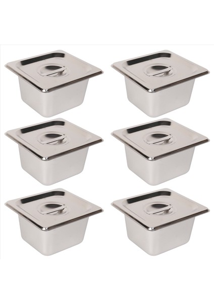 6 Paket Anti-Jam Yuvalı Otel Tavaları 1/6 Boyut 4 Inç Derinliğinde Ticari 18/8 Paslanmaz Çelik Buhar Masası Tavası (Yurt Dışından) fiyatları