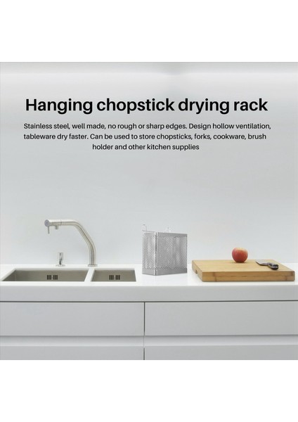 3x Paslanmaz Çelik Çubuklar Tutucu Asılı Çatal Bıçak Takımı Kurutma Sepet Sofram (Yurt Dışından) indirimleri