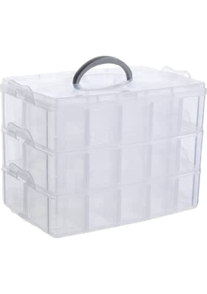 Sanat El Sanatları ve Mücevher Organizatörü 30 Ayarlanabilir Bölmeli Istiflenebilir 3 Katmanlı Berrak Plastik Organizatör (Yurt Dışından)