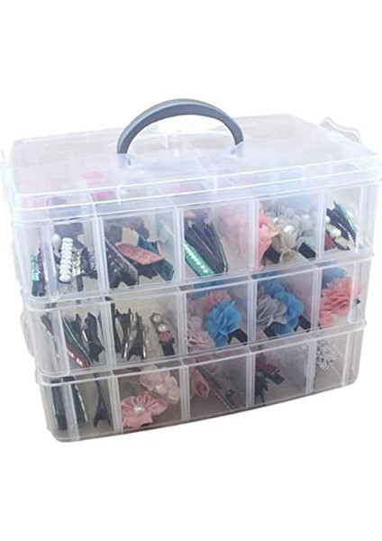 Sanat El Sanatları ve Mücevher Organizatörü 30 Ayarlanabilir Bölmeli Istiflenebilir 3 Katmanlı Berrak Plastik Organizatör (Yurt Dışından) fiyatları