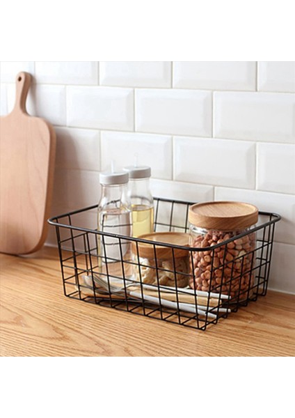 5x Içi Boş Demir Kablolu Sepet Depolama Sepetleri Metal Sepet Banyo Mutfak Organizatörü Siyah (Yurt Dışından) modelleri