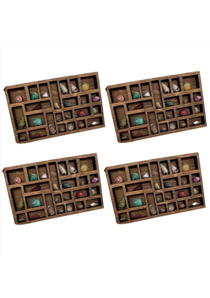 4x 1 12 Minyatür Biblo Raf Minyatür Kristal Raf Dollhouse Minyatür Dekor Yazıcılar Tepsi Minyatür (Yurt Dışından)