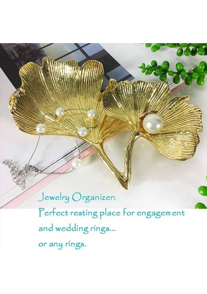 2x Altın Yaprak Ginkgo Biloba Yaprağı Dekoratif Tepsi Altın Takı Tepsisi Masa Dekoratif Çanak Tepsisi Yüzük Kolye Için (Yurt Dışından) modelleri