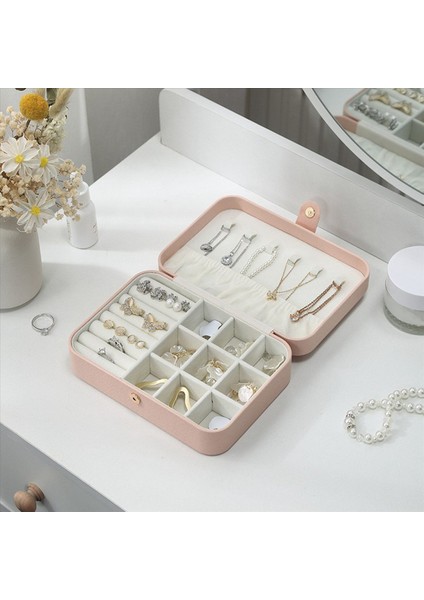 Seyahat Takı Kutusu Pu Deri Küçük Takı Organizatör Kadınlar Taşınabilir Mini Seyahat Kılıfı Ekran Depolama Sahibi B (Yurt Dışından)