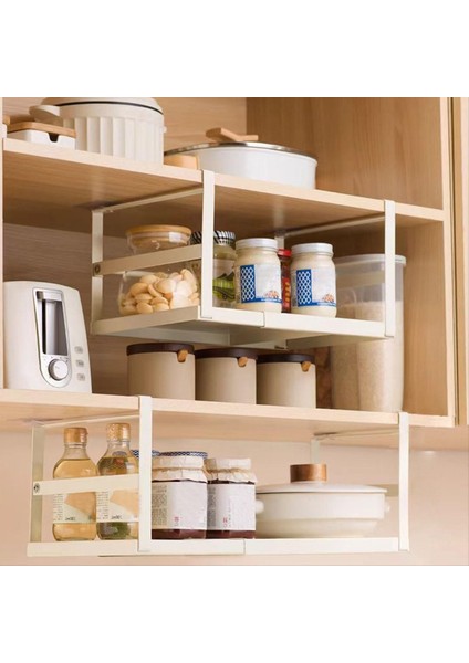 Raf Altındaki Dolaplar Için Uygun Genişletilebilir Refef Depolama Sepeti Asılı Sepet Depolama Alanını Artırın (Yurt Dışından) indirimleri
