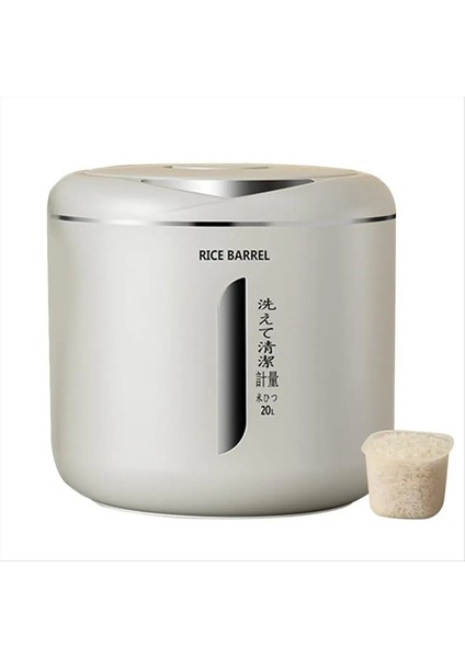 Pirinç Kovası Nem Geçirmez Böcek Geçirmez Kapalı Tank Preslenmiş Kalınlaştırılmış Toz Depolama Kovası Mutfak Saklama Kutusu L (Yurt Dışından)