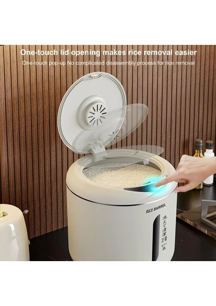 Pirinç Kovası Nem Geçirmez Böcek Geçirmez Kapalı Tank Preslenmiş Kalınlaştırılmış Toz Depolama Kovası Mutfak Saklama Kutusu L (Yurt Dışından) fiyatları