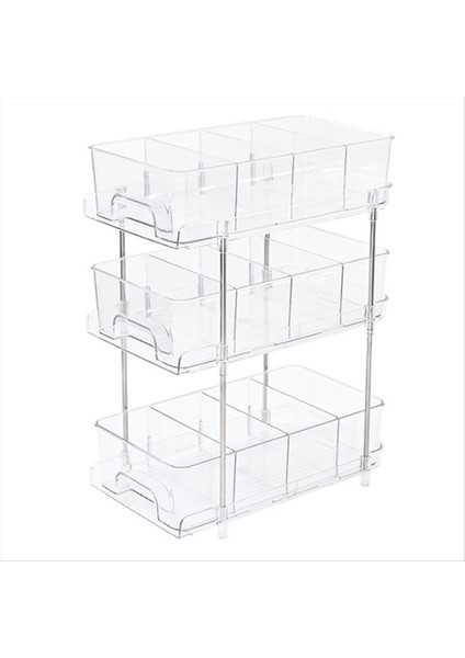 3 Katmanlı Banyo Lavabo Organizatörleri ve Depolama Mutfak Organizasyonu Bölücülerle Dolap Organizatörünü Çekin (Yurt Dışından)