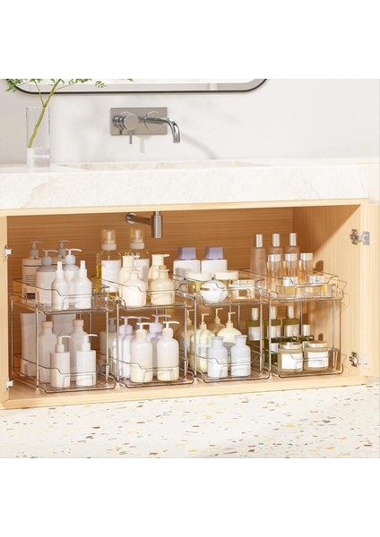 3 Katmanlı Banyo Lavabo Organizatörleri ve Depolama Mutfak Organizasyonu Bölücülerle Dolap Organizatörünü Çekin (Yurt Dışından) fiyatları