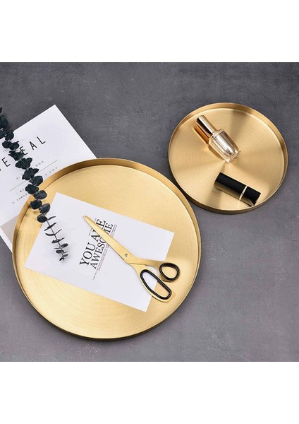 2 Adet Yuvarlak Altın Tepsisi Makyaj Banyo Mat Pirinç Kaplama 1 8 Inç ve 7 9 Inç Için Metal Dekoratif Makyaj Tepsisi Organizatörü (Yurt Dışından) fiyatları