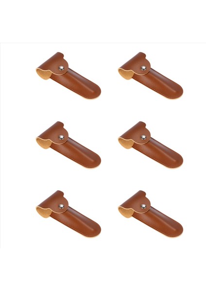 6x Jilet Kılıfı Seyahat Tutucu Manuel Çift Kenar Emniyet Kıyafetleri Konteyner Pu Deri Çanta (Yurt Dışından)