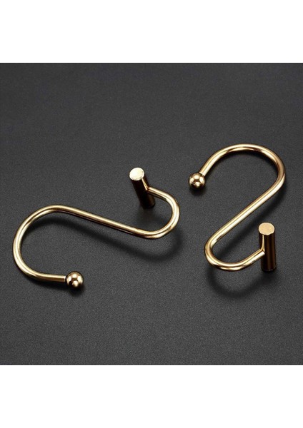 24X Duş Perdesi Kanca Halkaları Pirinç Dekoratif Duş Perdesi Yüzük Banyo Duş Çubuğu Duş Kancaları T Şekilli (Yurt Dışından) fırsatları