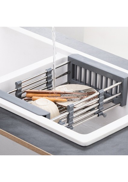Bulaşık Boşluğu Genişletilebilir Mutfak Lavabo Kase Sepet Filtresi Çok Fonksiyonlu Mutfak Lavabo Yemek Rafı (Yurt Dışından) fırsatları