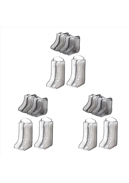 Taşınabilir Kadınlar Uzun ve Kısa Önyükleme Depolama Çantaları 6 Paket Uzun Boylu+6 Paket Kısa Seyahat ve Günlük Gri Için Su Geçirmez Önyükleme Çantaları (Yurt Dışından)