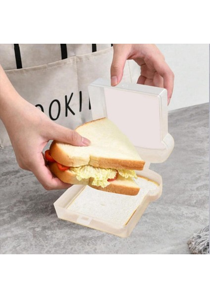 2x Yeniden Kullanılabilir Sandviç Konteyner Kapalı Gıda Konteyneri Şeffaf Ekmek Kutusu Gıda Taşınabilir Tost Sandviç Kutusu A (Yurt Dışından) fiyatları