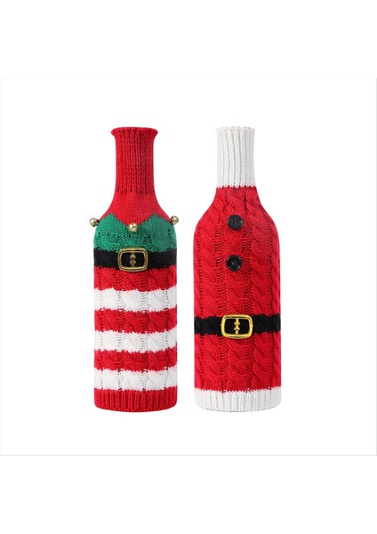 Şarap Şişeleri Için Noel Kapakları Şarap Şişesi Dekorasyonu Sağlam Şişe Kazak Şenlik Şenlikli Şarap Şişesi Çantası Şişe Kapak (Yurt Dışından)