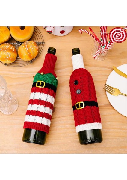 Şarap Şişeleri Için Noel Kapakları Şarap Şişesi Dekorasyonu Sağlam Şişe Kazak Şenlik Şenlikli Şarap Şişesi Çantası Şişe Kapak (Yurt Dışından) modelleri