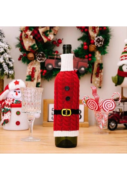 Şarap Şişeleri Için Noel Kapakları Şarap Şişesi Dekorasyonu Sağlam Şişe Kazak Şenlik Şenlikli Şarap Şişesi Çantası Şişe Kapak (Yurt Dışından) fırsatları