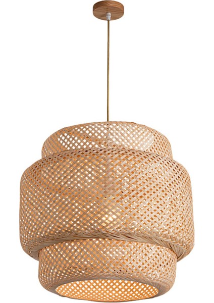 Kolye Işık Tavan Retro Asma Kafe Işıkları Çakı Japon Tarzı El Dokumalı Bambu Dokuma Teahouse B Için (Yurt Dışından)