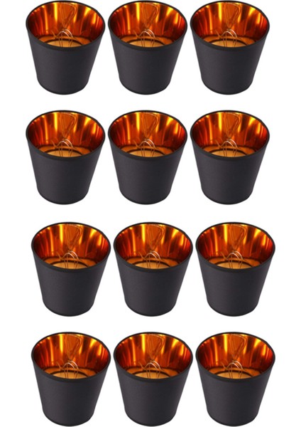 12X Siyah Lamba Tonları Altın Astar Klipsli Hafif Gölgeler Mum Avize Abajurlar (Yurt Dışından)