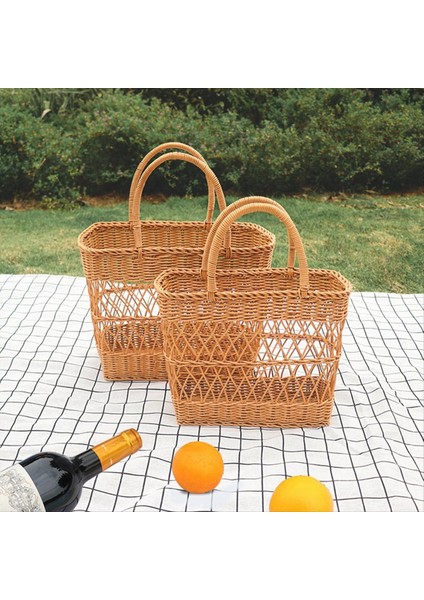 Piknik ve Geziler Için Dokuma Depolama Çantaları Asılı Makyaj Organizatörü El Yapımı Seyahat Çantası Kadınlar Için Alışveriş Sepeti 36CM (Yurt Dışından) fiyatları