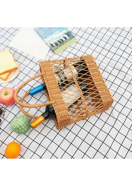 Piknik ve Geziler Için Dokuma Depolama Çantaları Asılı Makyaj Organizatörü El Yapımı Seyahat Çantası Kadınlar Için Alışveriş Sepeti 36CM (Yurt Dışından) modelleri