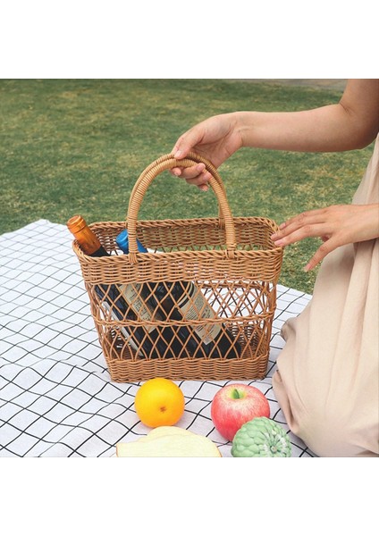 Piknik ve Geziler Için Dokuma Depolama Çantaları Asılı Makyaj Organizatörü El Yapımı Seyahat Çantası Kadınlar Için Alışveriş Sepeti 36CM (Yurt Dışından) fırsatları