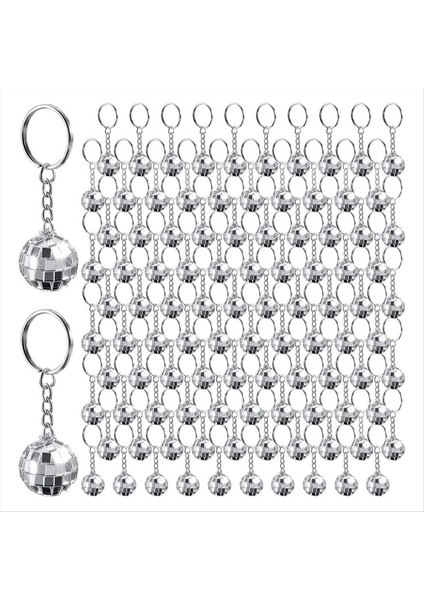 96PCS Mini Disko Topu Anahtarlıklar Disko Topu Iyilikleri Ayna 70S 80S 90S Disko Anahtarlık Toplu Gümüş Disko Aksesuarları (Yurt Dışından)