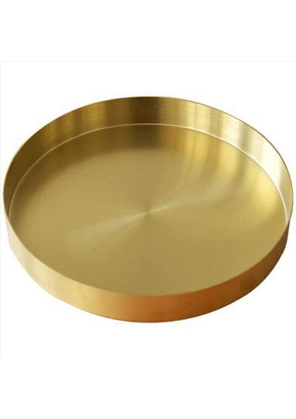 2x Yuvarlak Altın Tepsisi Makyaj Banyo Elbise Mat Pirinç Kaplama Için Metal Dekoratif Tepsisi Makyaj Tepsisi Organizatör (Yurt Dışından) fiyatları