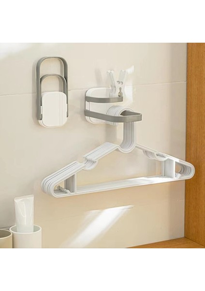 Çok Fonksiyonlu Giysiler Askı Depolama Rafı Yumruksuz Duvara Monte Çift Katmanlı Katlanabilir Giysiler Raf Rafı B (Yurt Dışından) modelleri