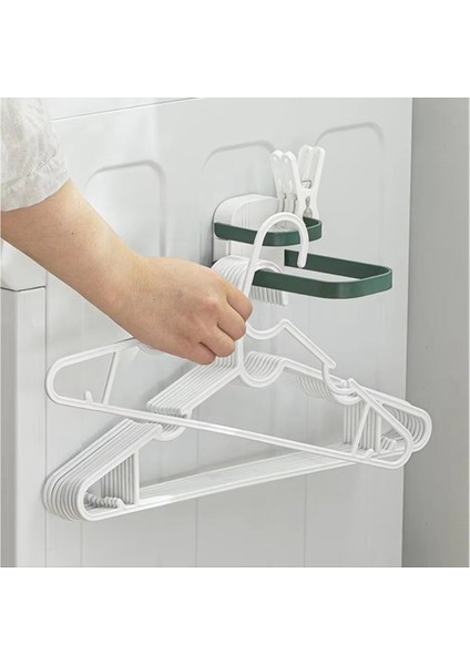 Çok Fonksiyonlu Giysiler Askı Depolama Rafı Yumruksuz Duvara Monte Çift Katmanlı Katlanabilir Giysiler Raf Rafı B (Yurt Dışından) indirimleri