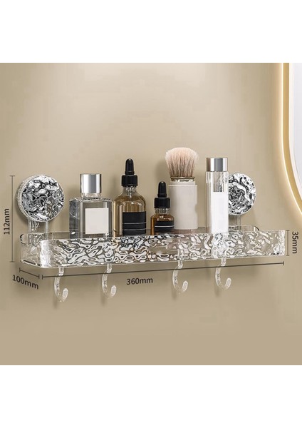 4x Light Lüks Tarzı Yumruksuz Depolama Rafı Duş Emme Emme Kupası Rafı Duş Dispenser Sabun Organizatör (Yurt Dışından) fırsatları