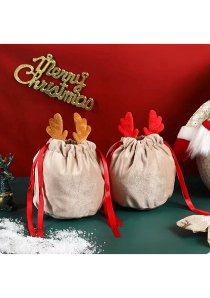 10 Adet Noel Boynuz Çantaları Sevimli Şeker Çantaları Paketleme Dekor Navidad Depolama Çantası A (Yurt Dışından) fiyatları