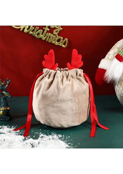 10 Adet Noel Boynuz Çantaları Sevimli Şeker Çantaları Paketleme Dekor Navidad Depolama Çantası A (Yurt Dışından) fırsatları