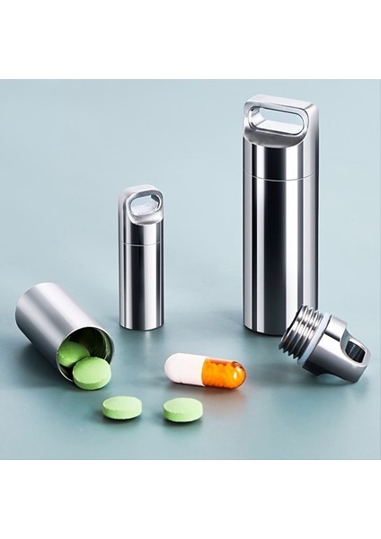 Mini Paslanmaz Çelik Alaşım Su Geçirmez Şişe Ultralight Conta Şişesi Biist Portatif Hap Kutusu Dış Alet (Yurt Dışından) fırsatları